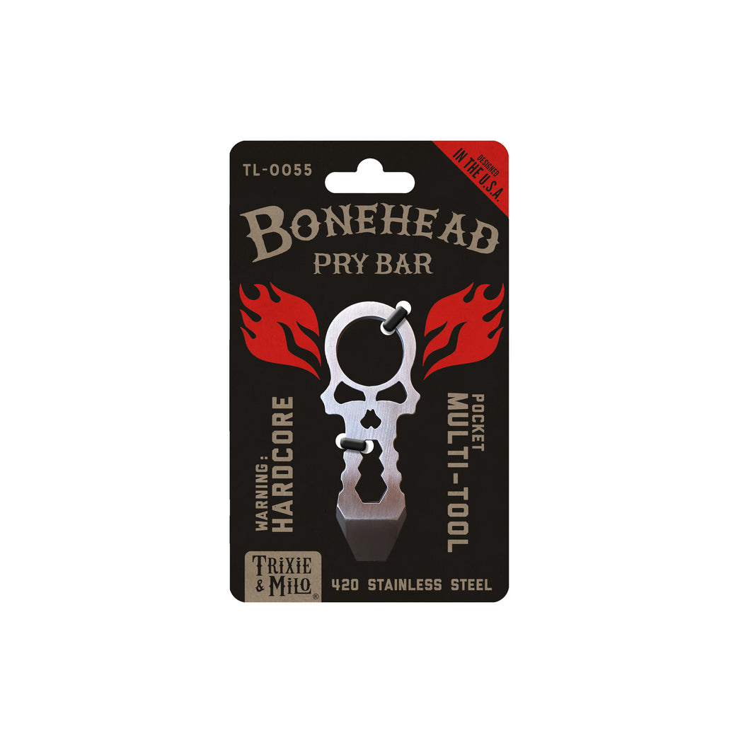 hang carded Bonehead mens gift, stocking stuffers, pry bar solid stainless steel multitool