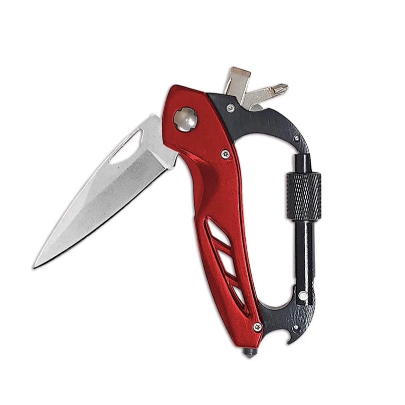 product shot on white background locking blade fix it carabiner multitool and pocket knife for every day carry