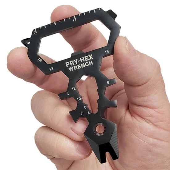 "Pry-Hex" Multifunction Tool Portable pry bar, screwdriver for DIY projects, handyman projects, backpacking, outdoors, hobbyists, bicyclists, glamping, camping, outdoors and indoor projects; Makes an excellent stocking stuffer